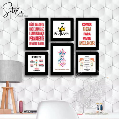 Kit Nutricionista - 6 Placas Decorativas