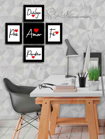 Kit Palavras - 5 Placas Decorativas