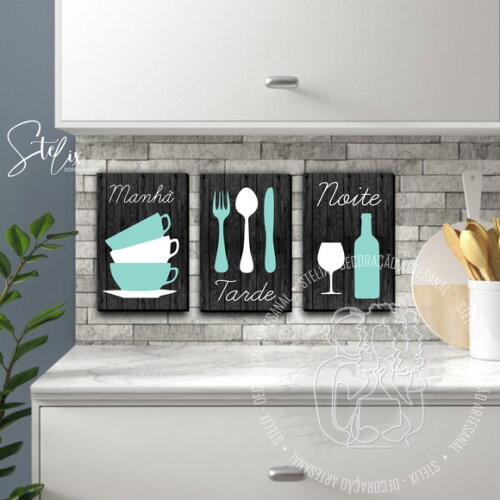 Kit Para Cozinha - 3 Placas Decorativas Médio