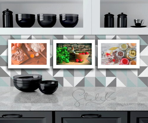 Kit Para Cozinha - 3 Placas Decorativas Médio