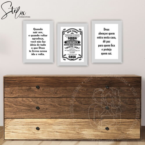 Kit Para Hall de Entrada - 3 Placas Decorativas