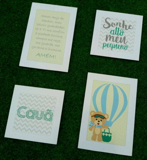 Kit Para Quarto de Menino - 4 Placas Decorativas