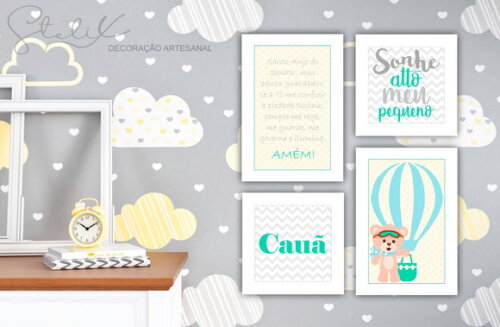 Kit Para Quarto de Menino - 4 Placas Decorativas