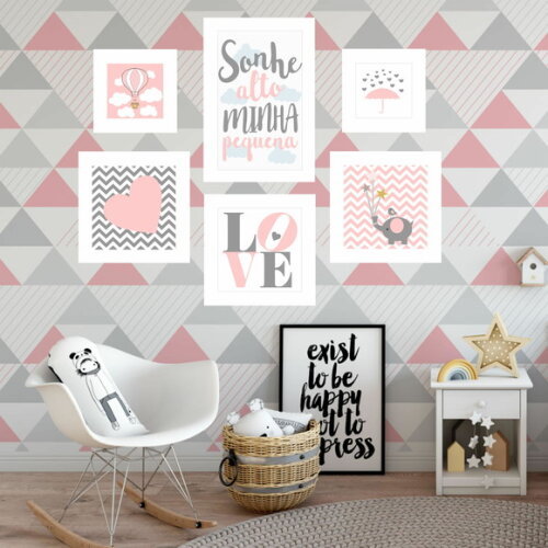 Kit Quarto de Menina - 6 Placas Decorativas
