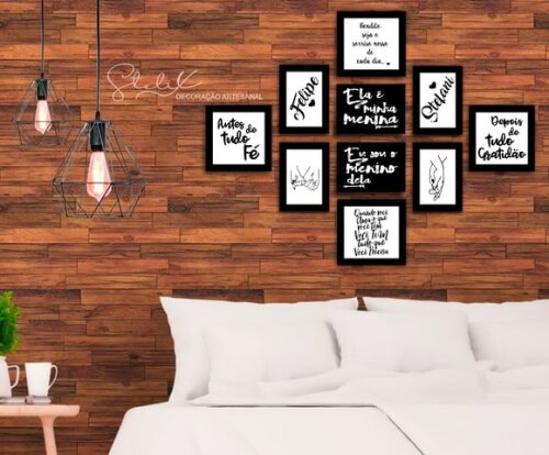Kit Quarto de Casal - 10 Placas Decorativas