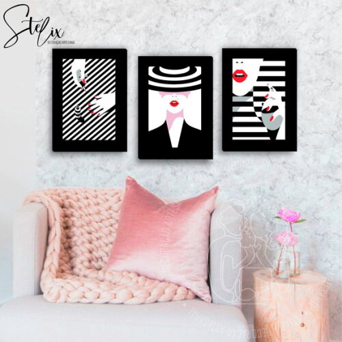 Kit Salão De Beleza -3 Placas Decorativas
