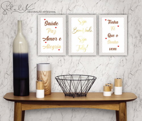 Kit Seja Bem Vindo - 3 Placas / Quadros Decorativos