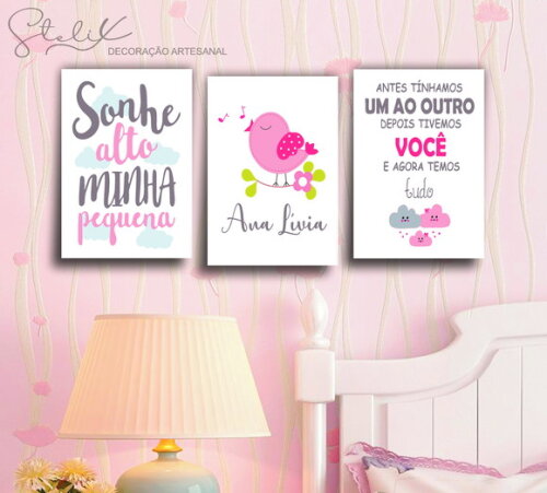 Kit Sonhe Alto - 3 Placas Decorativas