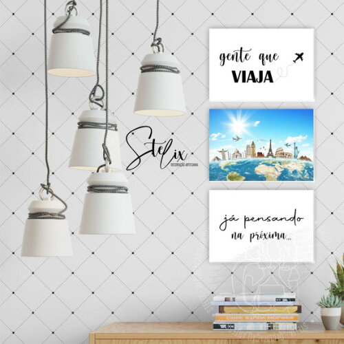 Kit Viagem - 3 Placas Decorativas Médias