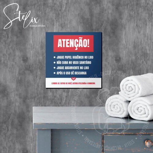Placa de Aviso Personalizada para Banheiro Feminino Mictório