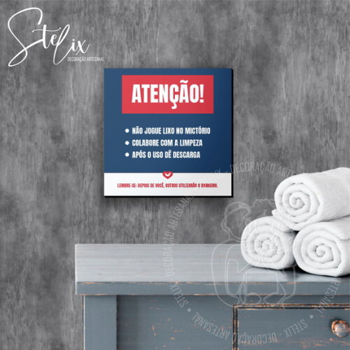 Placa de Aviso Personalizada para Banheiro Feminino Mictório