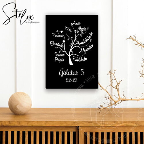Placa Decorativa A4 - Frutos do Espírito Santo