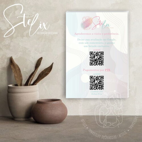 Placa Qr Code Google Pix Instagram