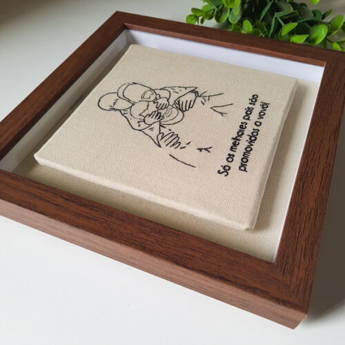 Quadro Bordado à Mão para o Melhor Vovô Peça Única