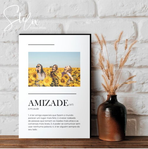 Quadro Personalizado Significado de Amizade Presente