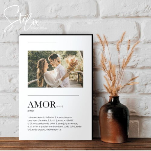 Quadro Personalizado Significado de Amor Presente Namoro