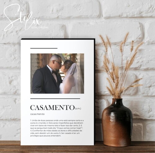 Quadro Personalizado Significado de Casamento Presente