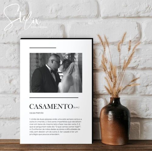 Quadro Personalizado Significado de Casamento Presente