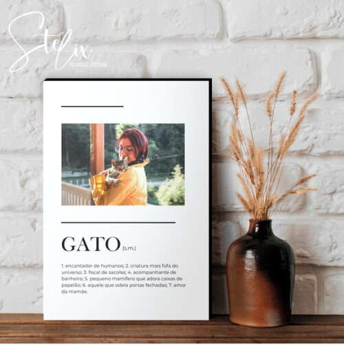 Quadro Personalizado Significado de Gato Presente