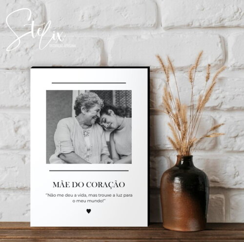 Quadro Personalizado Significado de Mãe do Coração 20x15cm