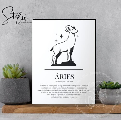 Quadro Significado dos Signo Áries Presente para Ariano