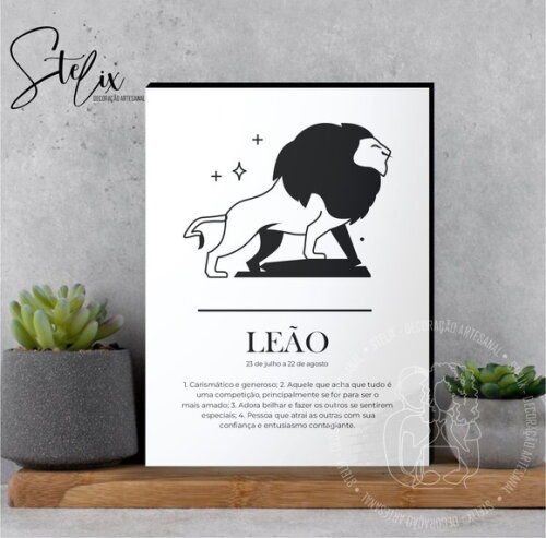 Quadro Significado dos Signo Leão Presente Leonino