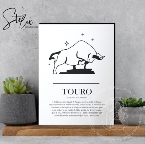 Quadro Significado dos Signo Touro Presente para Taurino