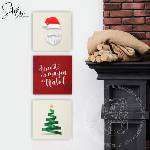 Quadros Acredite na Magia do Natal Decoração Natalina