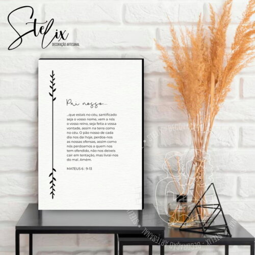 Quadros Decorativos Cristão Oração Pai Nosso Prensente
