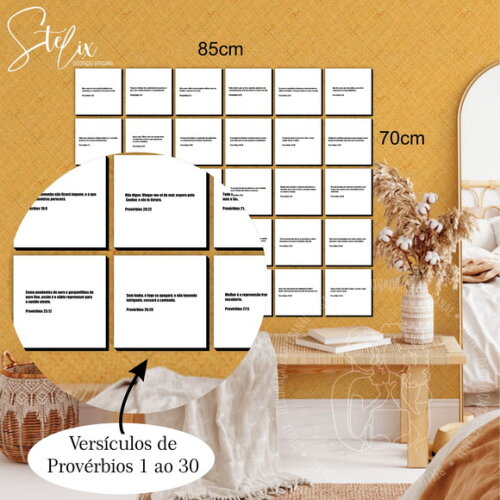 Quadros Decorativos Igreja Cristão com Provérbios 1 ao 30