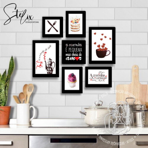Quadros Decorativos para Cozinha Cantinho do Café Vermelha