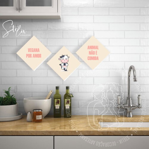 Quadros Decorativos para Vegano Presente para Amiga 20x20