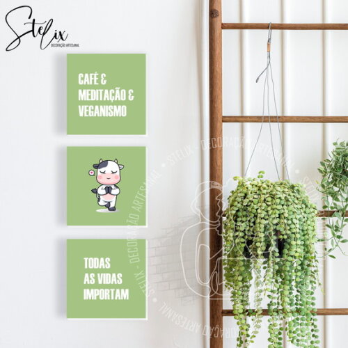 Quadros Decorativos para Vegano Presente para Amiga 20x20