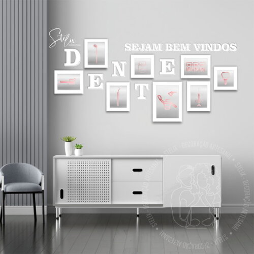 Quadros para Dentista Recepção + 19 Letras