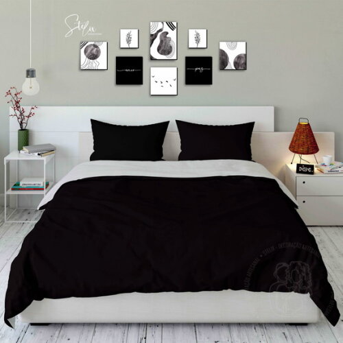 Quadros para Quarto ou Sala Preto Minimalista Abstrato