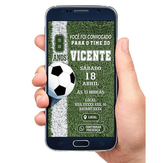 Convite Interativo Digital Futebol Aniversário