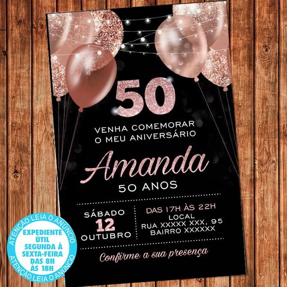 Convite Virtual Adulto Feminino Aniversário - Festa Digital