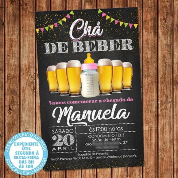 Convite Chá de Beber - Chá Bar Digital Menina