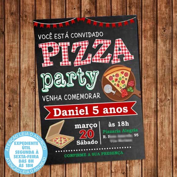 Convite Festa Pizza Pizzaria Aniversário Digital