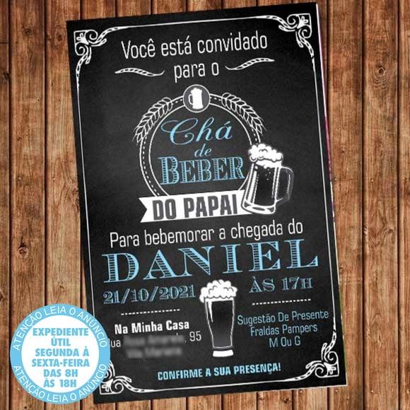 Convite Chá De Beber - Chá Bar Digital