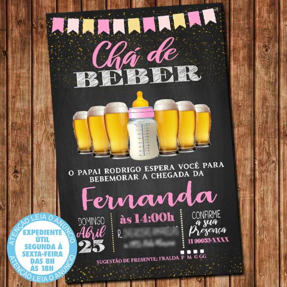 Convite Chá de Beber Digital Menina