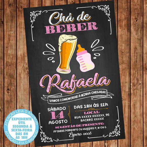 Convite Chá de Beber - Chá Bar Digital Menina