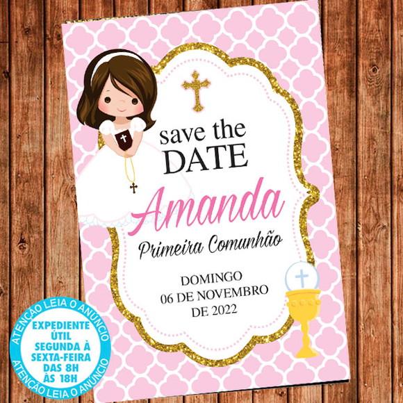 Convite Primeira Comunhão Eucaristia Save The Date