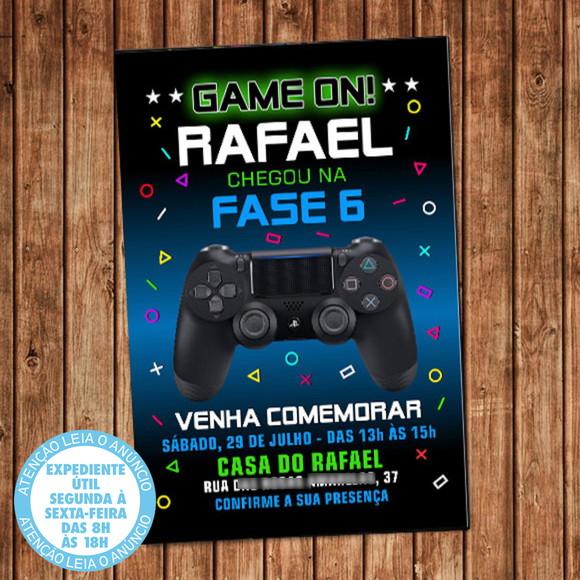 Convite Video Game Aniversário Digital