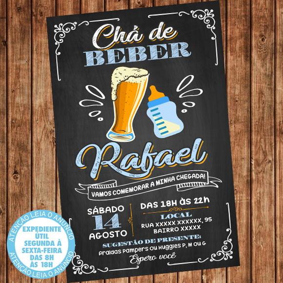Convite Chá de Beber - Chá Bar Digital Menino
