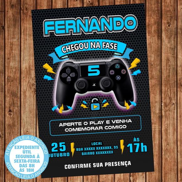 Convite Video Game Aniversário Digital
