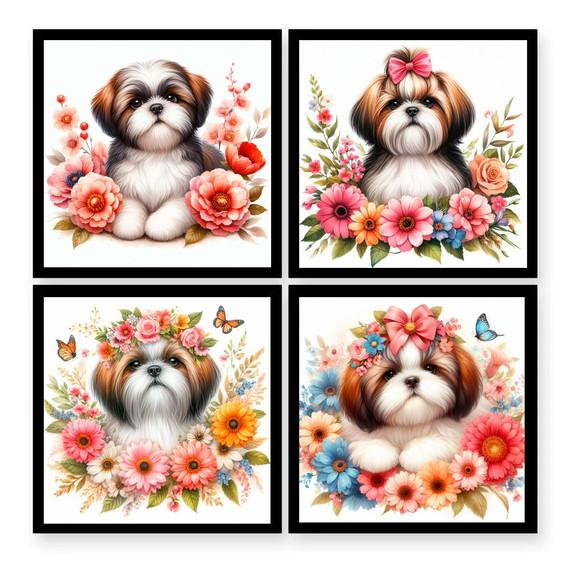 Artes Digitais Quadros Shih Tzu