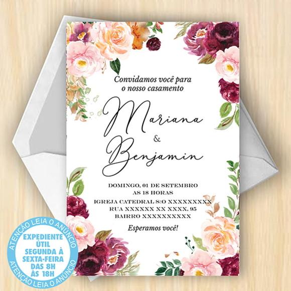 Convite Casamento Floral Digital 31