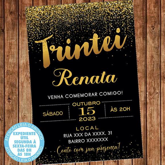 Convite 30 Anos Aniversário Festa Trintei Digital