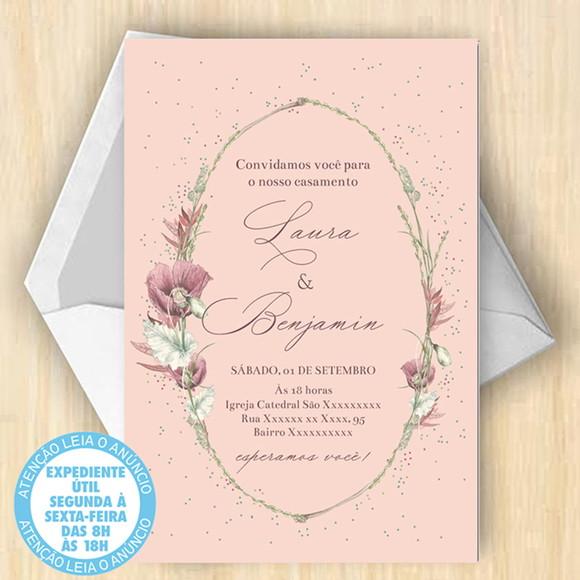 Convite Casamento Floral Digital 12